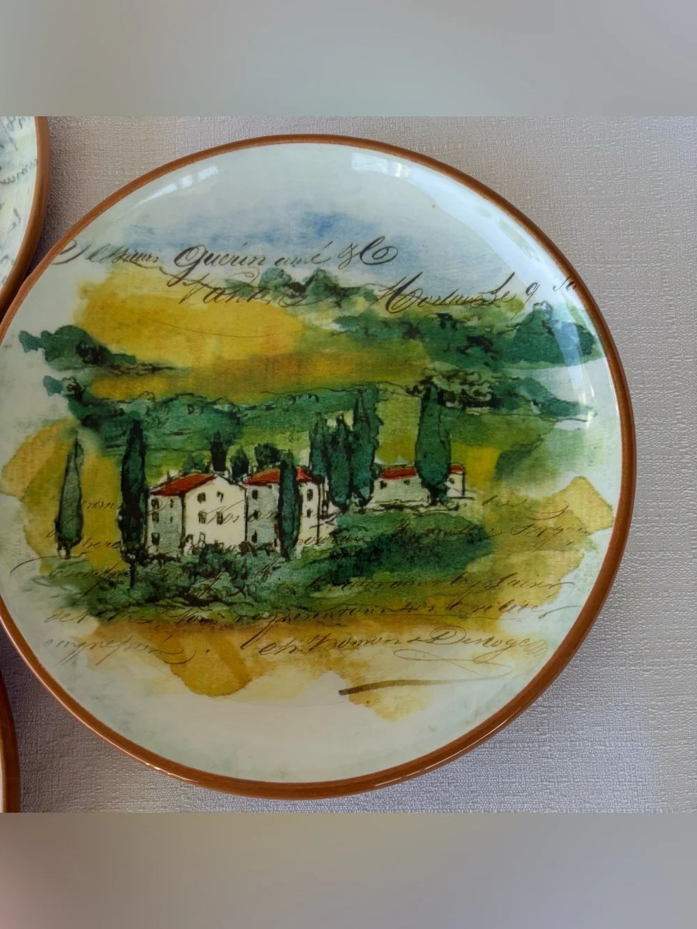 Williams Sonoma Paysage Salad Plates Style D Marc Lacaze Italy SET of THREE